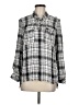 Como Vintage Plaid Silver Long Sleeve Blouse Size M - photo 1