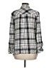 Como Vintage Plaid Silver Long Sleeve Blouse Size M - photo 2