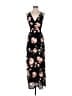 Lush 100% Polyester Floral Black Casual Dress Size S - photo 1