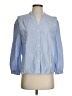 Gerard Darel 100% Tencel Stripes Blue 3/4 Sleeve Button-Down Shirt Size 4 (36) - photo 1