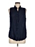 Equipment Blue Sleeveless Button-Down Shirt Size M - photo 1