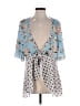 Blue Bird 100% Polyester Blue Short Sleeve Blouse Size L - photo 1