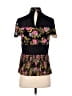 Saloni 100% Silk Black Short Sleeve Top Size 0 - photo 2