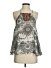 Buttons 100% Polyester Silver Sleeveless Blouse Size S - photo 1
