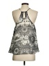 Buttons 100% Polyester Silver Sleeveless Blouse Size S - photo 2