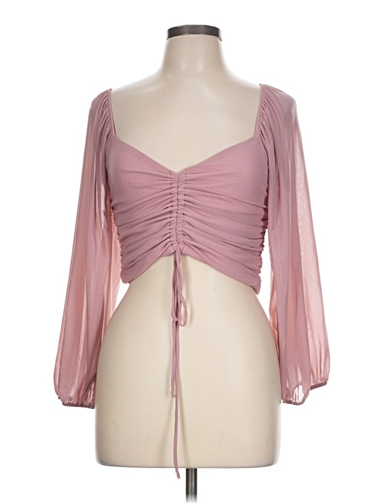 Pre-owned Lulus 3/4 Sleeve Blouse In Pink