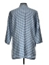 Connie Roberson Checkered-gingham Blue 3/4 Sleeve Button-Down Shirt Size L - photo 2