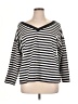 J.Jill Stripes Black 3/4 Sleeve Top Size XL - photo 1