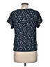 Flower & Feather Blue Short Sleeve Blouse Size M - photo 2
