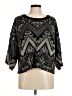 Free People Chevron-herringbone Black Pullover Sweater Size M - photo 1