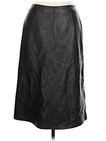 Vakko Sport Leather Skirt (view 1)
