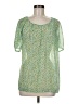 CAbi 100% Polyester Green Short Sleeve Blouse Size M - photo 1