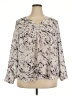 Saint Tropez West 100% Polyester Gray Long Sleeve Blouse Size 2X - photo 1