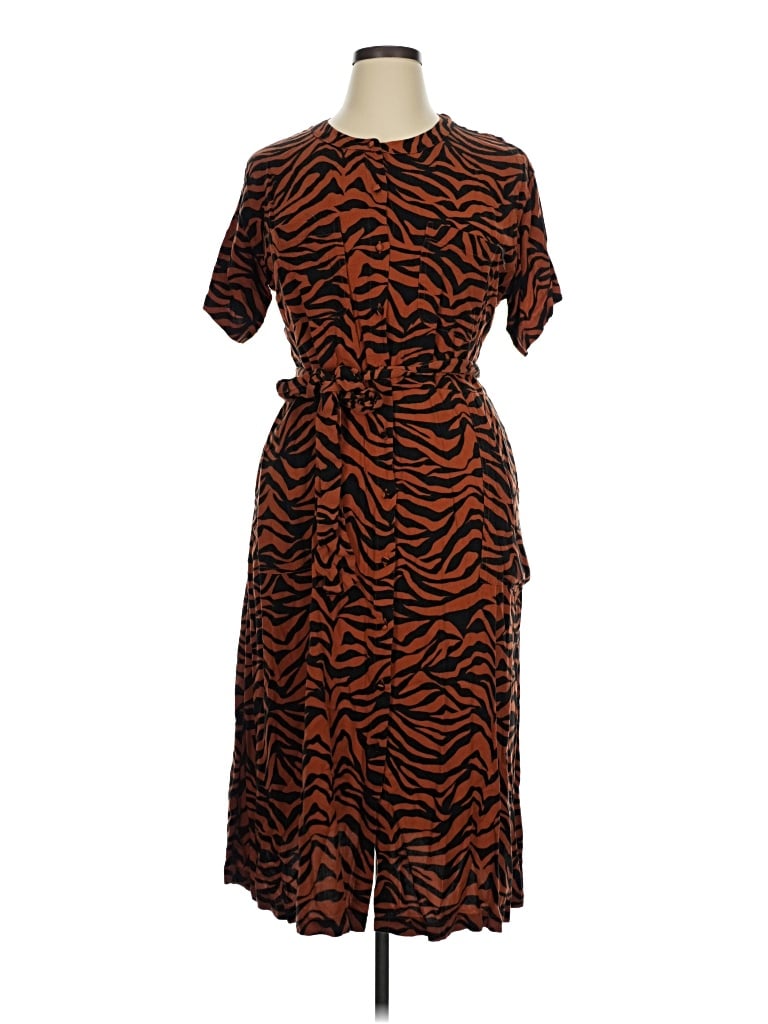 Pre-owned Time And Tru Casual Dress In Brown