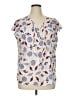 Talbots 100% Polyester Ivory Short Sleeve Blouse Size XL - photo 1