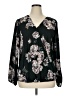 Apt. 9 100% Polyester Black Long Sleeve Blouse Size XL - photo 1