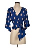 Zara Blue 3/4 Sleeve Blouse Size XS - photo 1