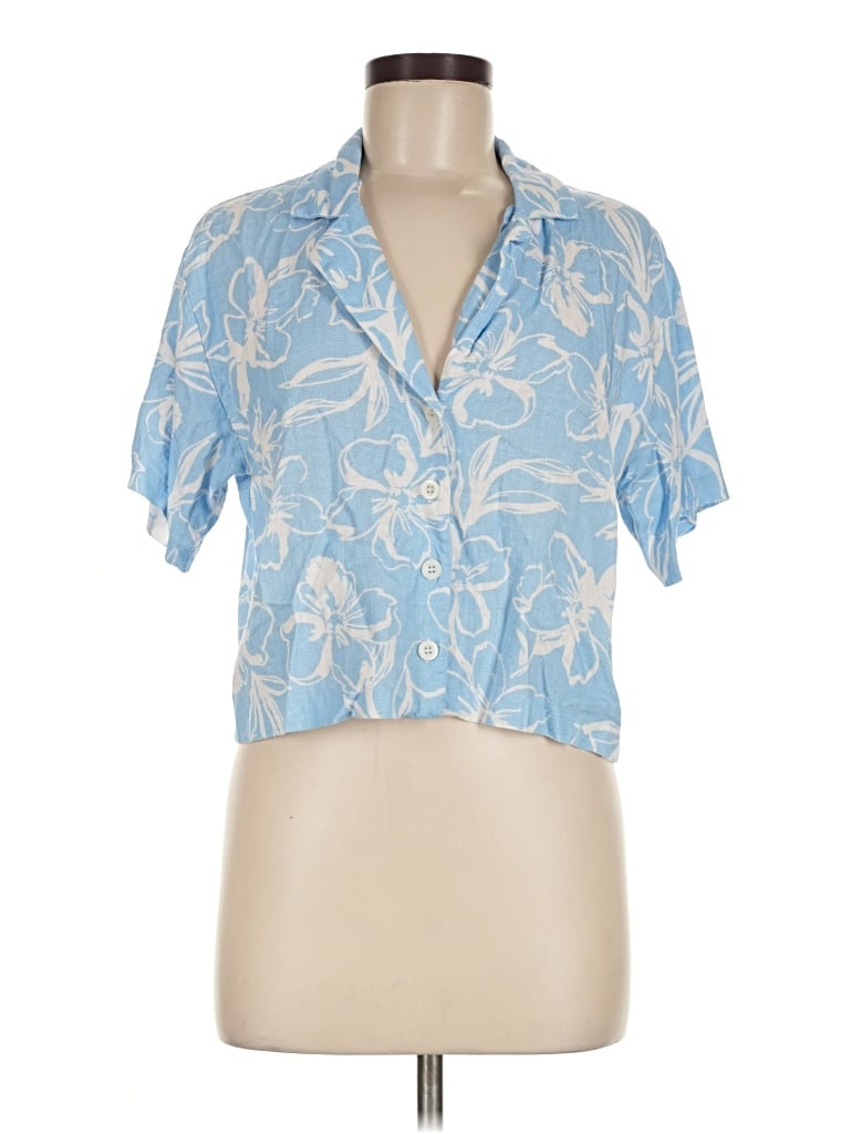 Pre-owned Sadie & Sage Short Sleeve Blouse In Blue