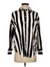 Zara Stripes Ivory Long Sleeve Button-Down Shirt Size S - photo 1