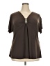 Venezia Brown Short Sleeve Blouse Size 18 - 20 Plus - photo 1