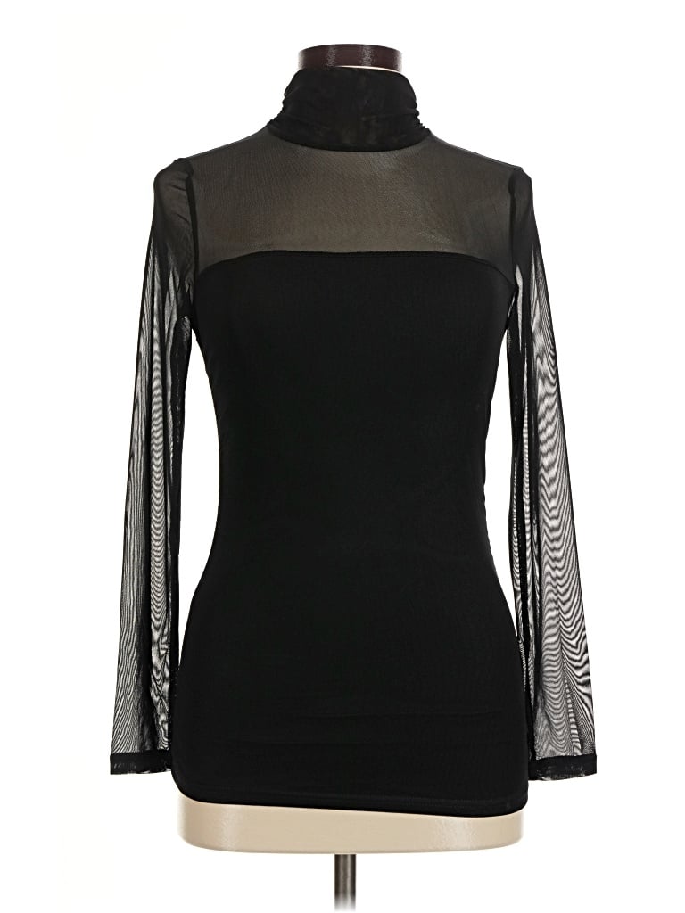 Pre-owned Zeagoo Long Sleeve Top Black Turtleneck Tops