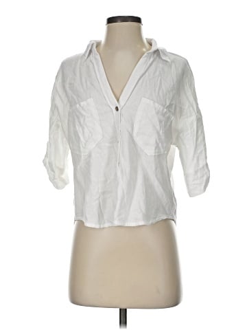 Zara 3/4 Sleeve Button-Down Shirt (view 1)