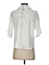 Zara White 3/4 Sleeve Button-Down Shirt Size S - photo 2