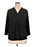 Charter Club Polka Dots Black 3/4 Sleeve Blouse Size 1X - photo 1