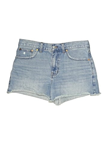 Madewell Relaxed Mid-Length Denim Shorts in Bonavie Wash: Raw-Hem Edition (view 1)