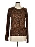 Time and Tru Animal Print Brown Cardigan Size 8 - photo 1