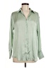 Zara 100% Polyester Metallic Green 3/4 Sleeve Blouse Size M - photo 1