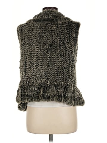 Black Saks Fifth Avenue Faux Fur Vest (view 2)
