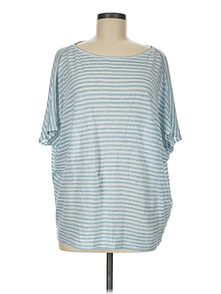 Pre-owned Lafayette 148 3/4 Sleeve T-shirt In Blue