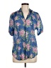 Gitano Floral Blue Short Sleeve Blouse Size M - photo 1