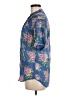 Gitano Floral Blue Short Sleeve Blouse Size M - photo 5