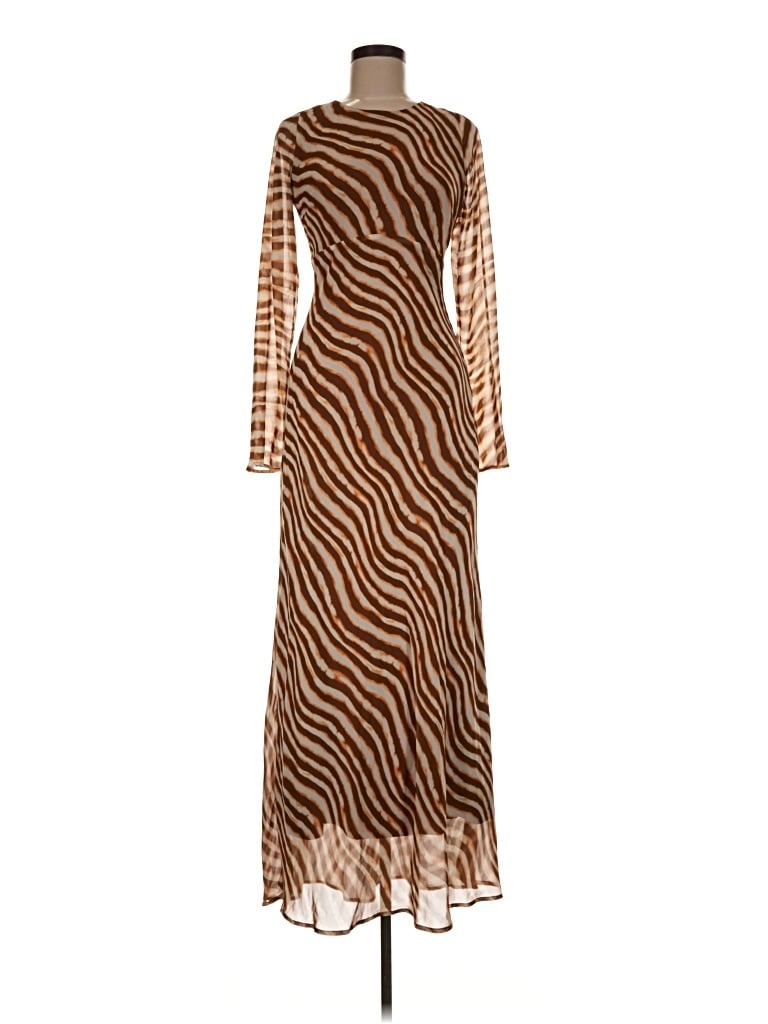 Pre-owned Ownley Casual Dress In Brown