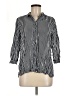 Zara Basic Stripes Black 3/4 Sleeve Button-Down Shirt Size M - photo 1