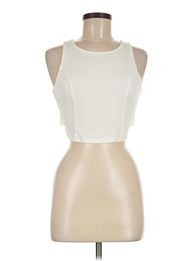 Pre-owned Lulus Tank Top Ivory Halter Neckline Tops