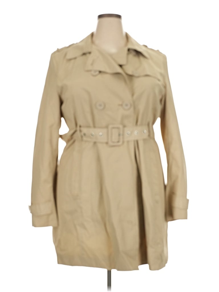 Pre-owned Kenneth Cole Reaction Trenchcoat In Tan