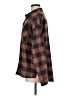 Pink Lily Plaid Brown Long Sleeve Button-Down Shirt Size M - photo 5
