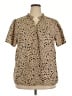 Shein Curve Tan Short Sleeve Polo Size 3XL - photo 1