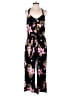 No Boundaries 100% Polyester Floral Black Jumpsuit Size XL - photo 1