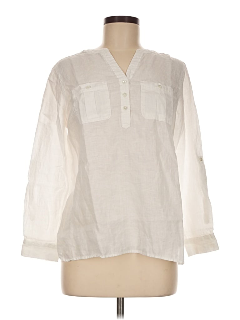Pre-owned Talbots 3/4 Sleeve Blouse In Ivory