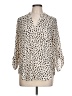 Lush 100% Polyester Animal Print Ivory 3/4 Sleeve Blouse Size L - photo 1