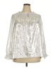 Talbots 100% Polyester Metallic Silver 3/4 Sleeve Blouse Size 3X - photo 1