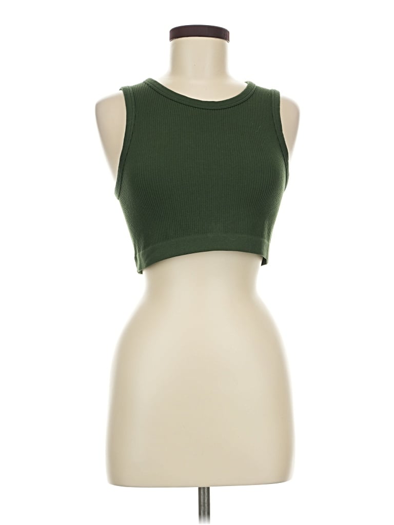 Pre-owned Ambiance Tank Top Green Strapless Neckline Tops