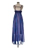 Unbranded 100% Polyester Stripes Blue Cocktail Dress Size M - photo 2