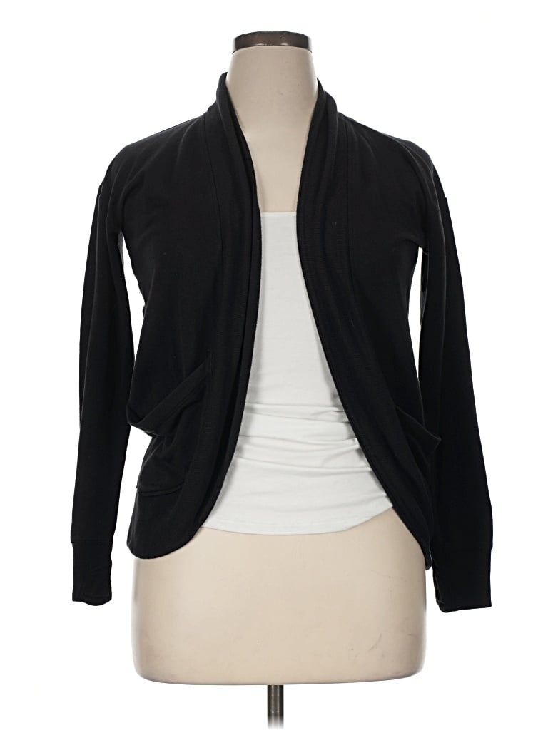 Pre-owned Athleta Cardigan Sweater In Black