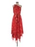 Halston 100% Polyester Red Cocktail Dress Size 6 - photo 1