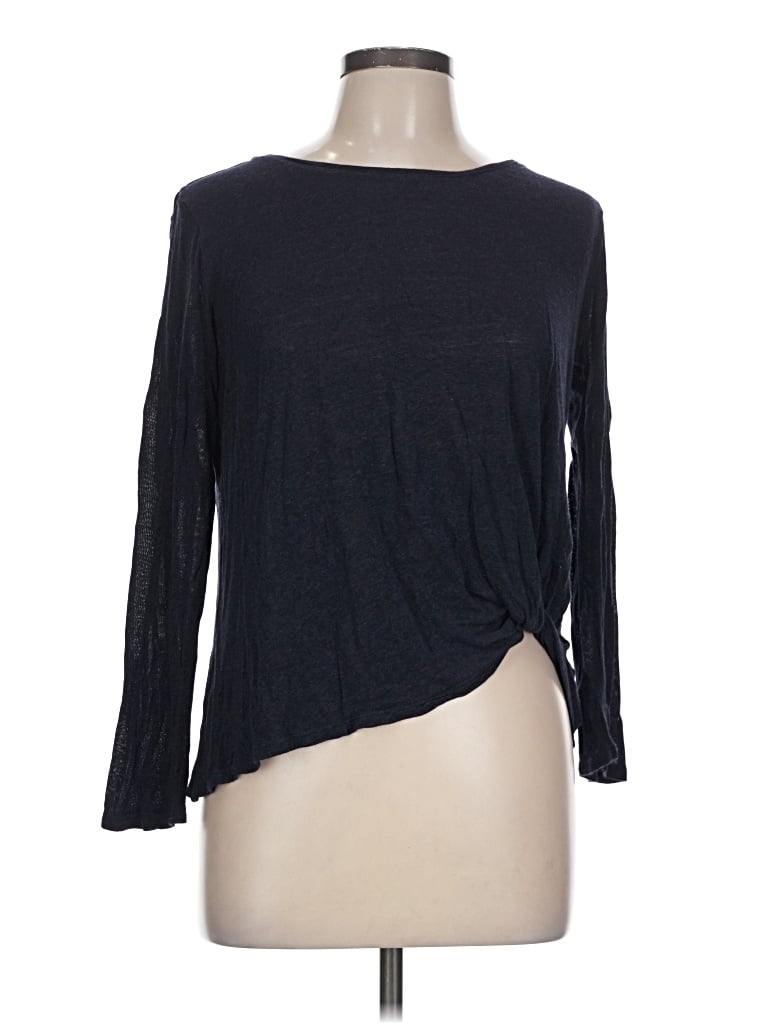 Pre-owned Matty M Long Sleeve Top Black One Shoulder Neckline Tops